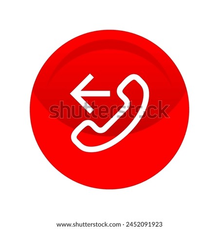 Red button call icons. Phone call icons accept and decline. Incoming call icons.