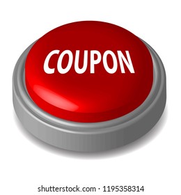 red button, coupon inscription 