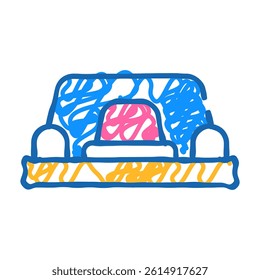 red button doodle icon sketch vector. red button sign. isolated symbol illustration
