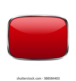 Red button Icon Isolated Background