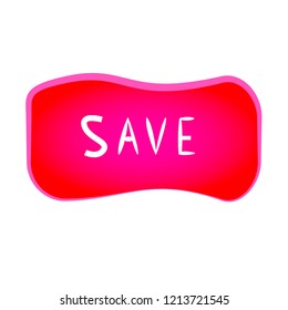 The red button is to keep with the original font for web design isolated on a white background.