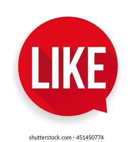 Red Button Like Vector