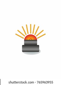Red button on white background