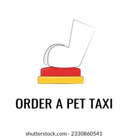 Botón Rojo Ordenar una Pet Taxi Paw del Animal pulse el botón