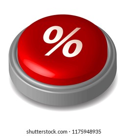red button, percent symbol 