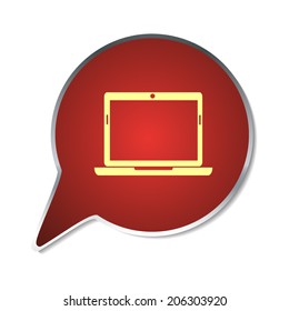Red button with shadow. Vector icon