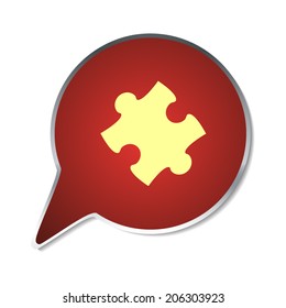 Red button with shadow. Vector icon
