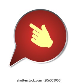 Red button with shadow. Vector icon