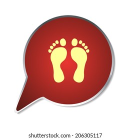 Red button with shadow. Vector icon