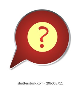 Red button with shadow. Vector icon