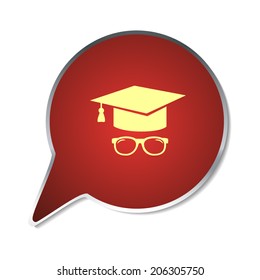 Red button with shadow. Vector icon