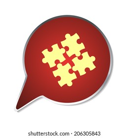 Red button with shadow. Vector icon