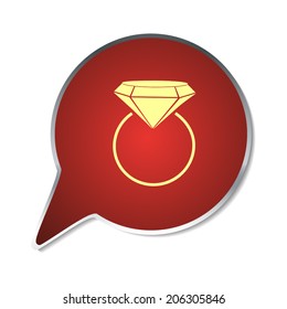 Red button with shadow. Vector icon