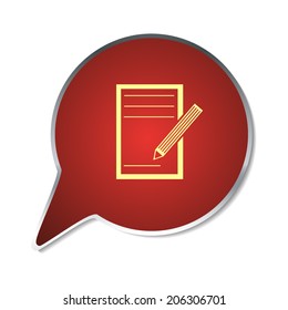 Red button with shadow. Vector icon