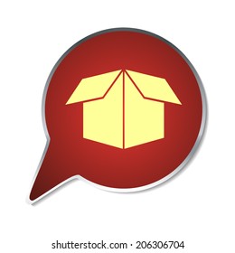 Red button with shadow. Vector icon