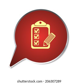 Red button with shadow. Vector icon