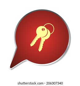 Red button with shadow. Vector icon