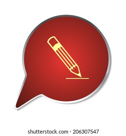 Red button with shadow. Vector icon