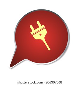 Red button with shadow. Vector icon