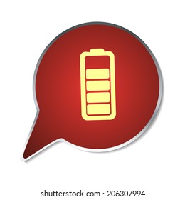 Red button with shadow. Vector icon