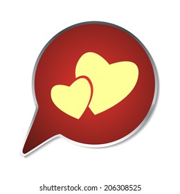 Red button with shadow. Vector icon