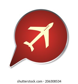 Red button with shadow. Vector icon