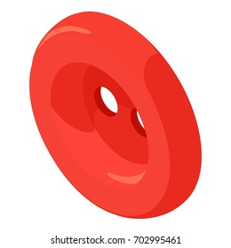Red button shirt icon. Isometric illustration of red button shirt vector icon for web
