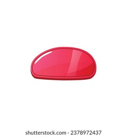 Red button, simple object, vector illustration isolated on white background. Cute shiny icon for game and ui design in cartoon style. Colorful item for interface. GUI web element for video games