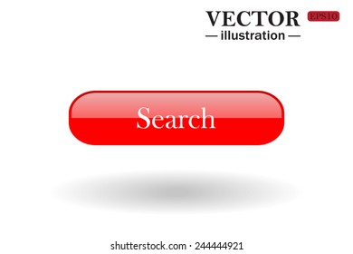 Red button for a site. Search. Vector illustration, EPS 10