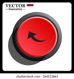 Red button start, stop. arrow indicates the direction, icon, vector illustration. Flat design style 