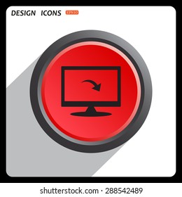 Red button start, stop. arrow indicates the direction. icon. vector design