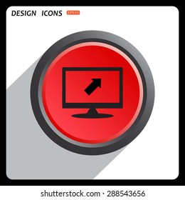 Red button start, stop. arrow indicates the direction. icon. vector design