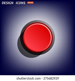 Red button start, stop. icon. vector design