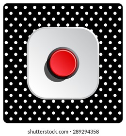 Red button start, stop. icon. vector design