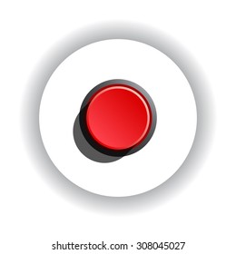 Red button start, stop. icon. vector design