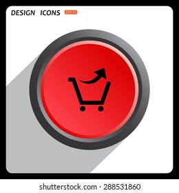 Red button start, stop. remove from the shopping cart. icon. vector design