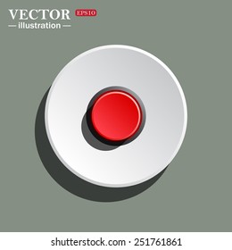 Red button start, stop. Vector illustration, EPS 10