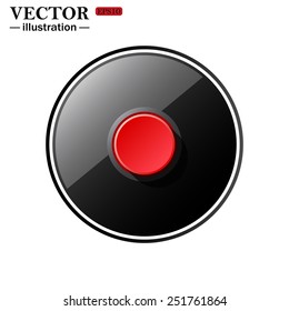 Red button start, stop. Vector illustration, EPS 10