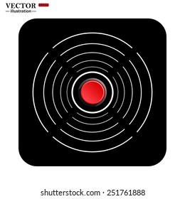Red button start, stop. Vector illustration, EPS 10