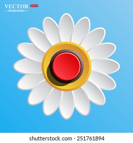 Red button start, stop. Vector illustration, EPS 10