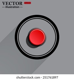 Red button start, stop. Vector illustration, EPS 10