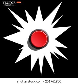 Red button start, stop. Vector illustration, EPS 10
