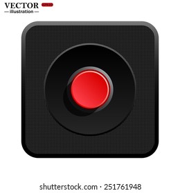 Red button start, stop. Vector illustration, EPS 10