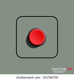 Red button start, stop. Vector illustration, EPS 10