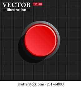 Red button start, stop. Vector illustration, EPS 10