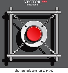 Red button start, stop. Vector illustration, EPS 10