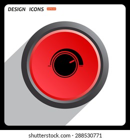 Red button start, stop. Volume control icon. icon. vector design