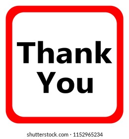 Red button. Thank you  icon. Vector illustration.