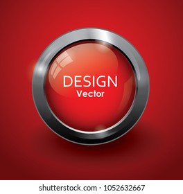 Red button vector