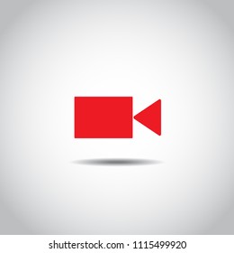 Red button video player. Social media. Flat Social Media Background Sign Download. Vector Logo. EPS10